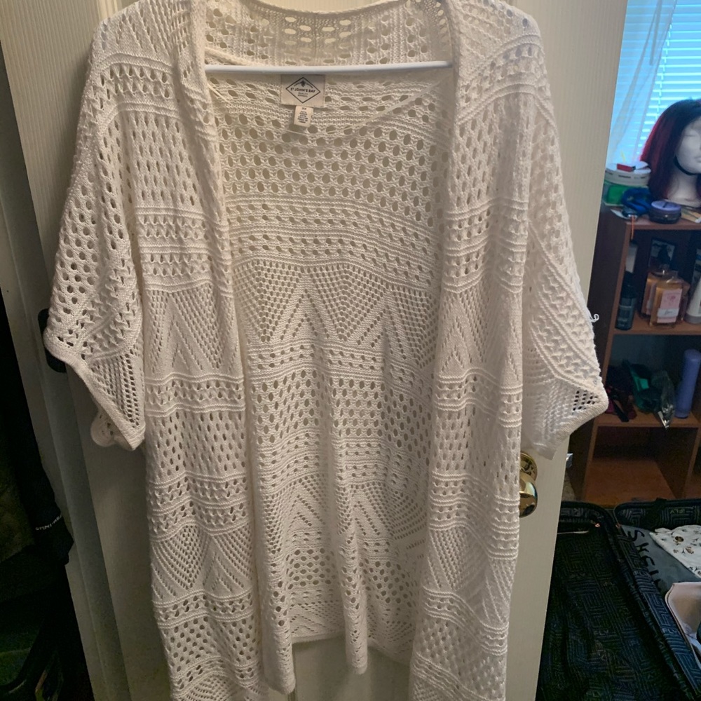 Crochet open cardigan.